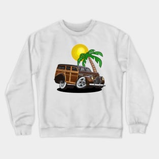 Buick Woody Station Wagon at the Beach Crewneck Sweatshirt